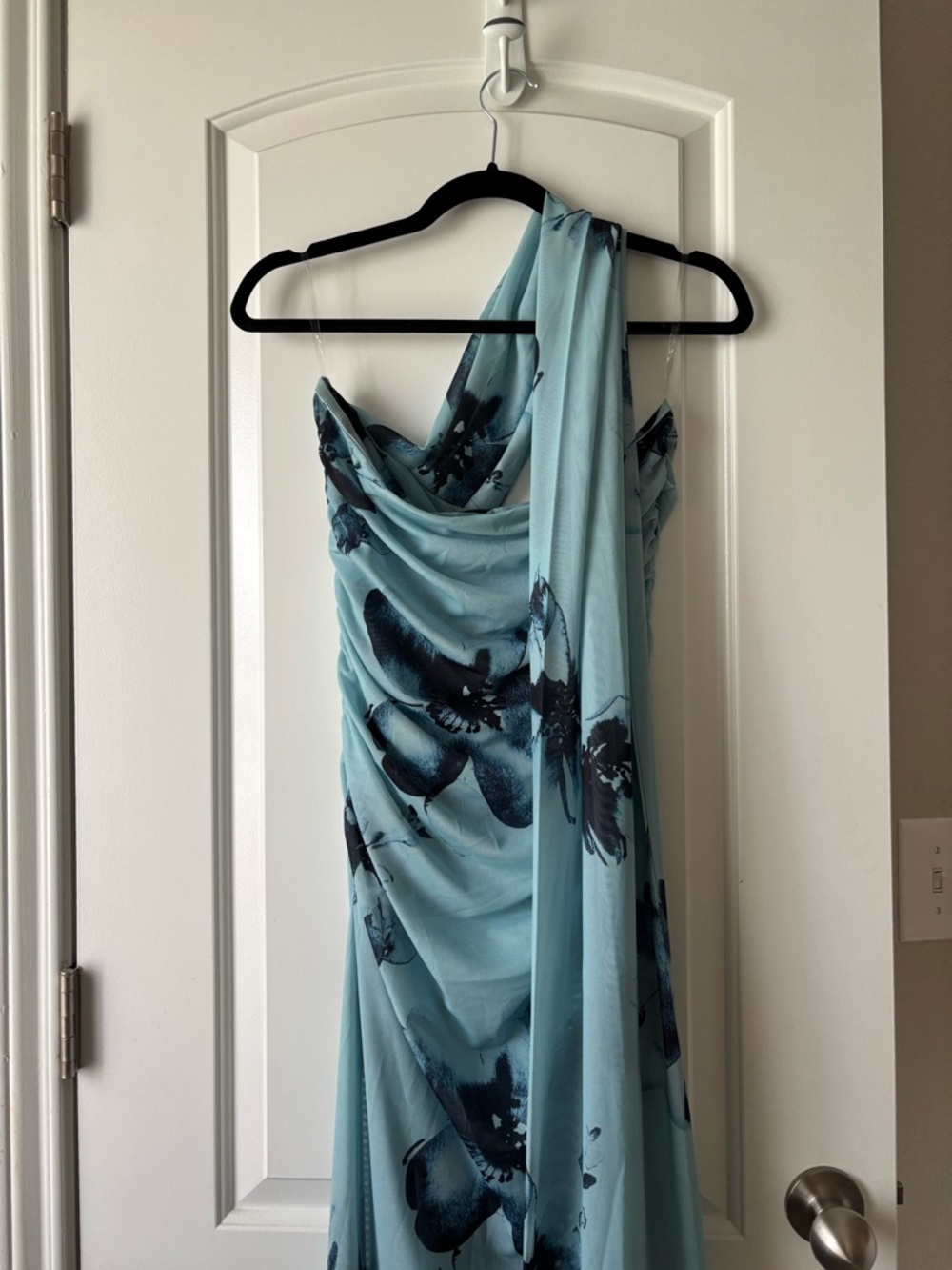Peppermayo Songbird Blue Floral One-Shoulder Maxi Dress - Picture 5 of 5